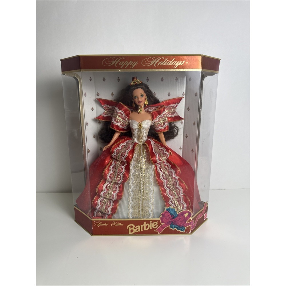 Holiday Barbie Doll 1997 Special Edition 10th Anniversity brown hair/green eyes